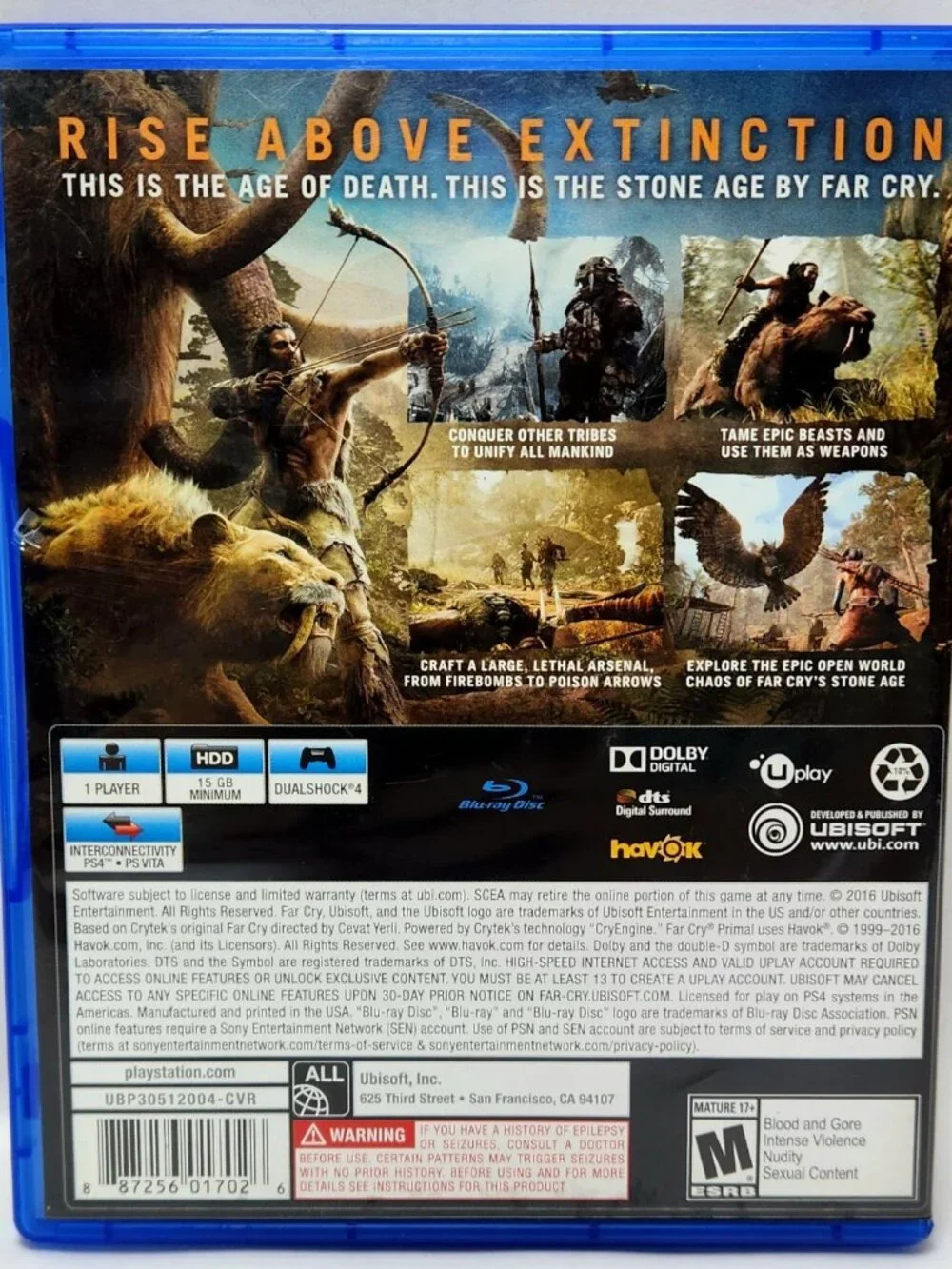 Far Cry Primal PS4 Sony PlayStation 4 CIB Complete /w Insert Game - Tested